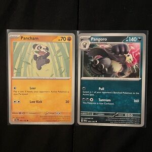 PANCHAM #85/142 & PANGORO #93/142 SV07: STELLAR CROWN 2024
POKEMON CARDS x 2